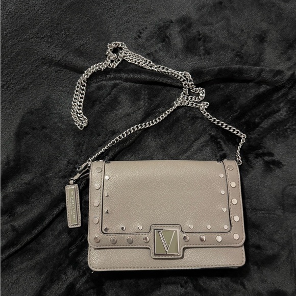 Victoria's Secret Crossbody Bag Studded Gray Silver Chain - Picture 3 of 7